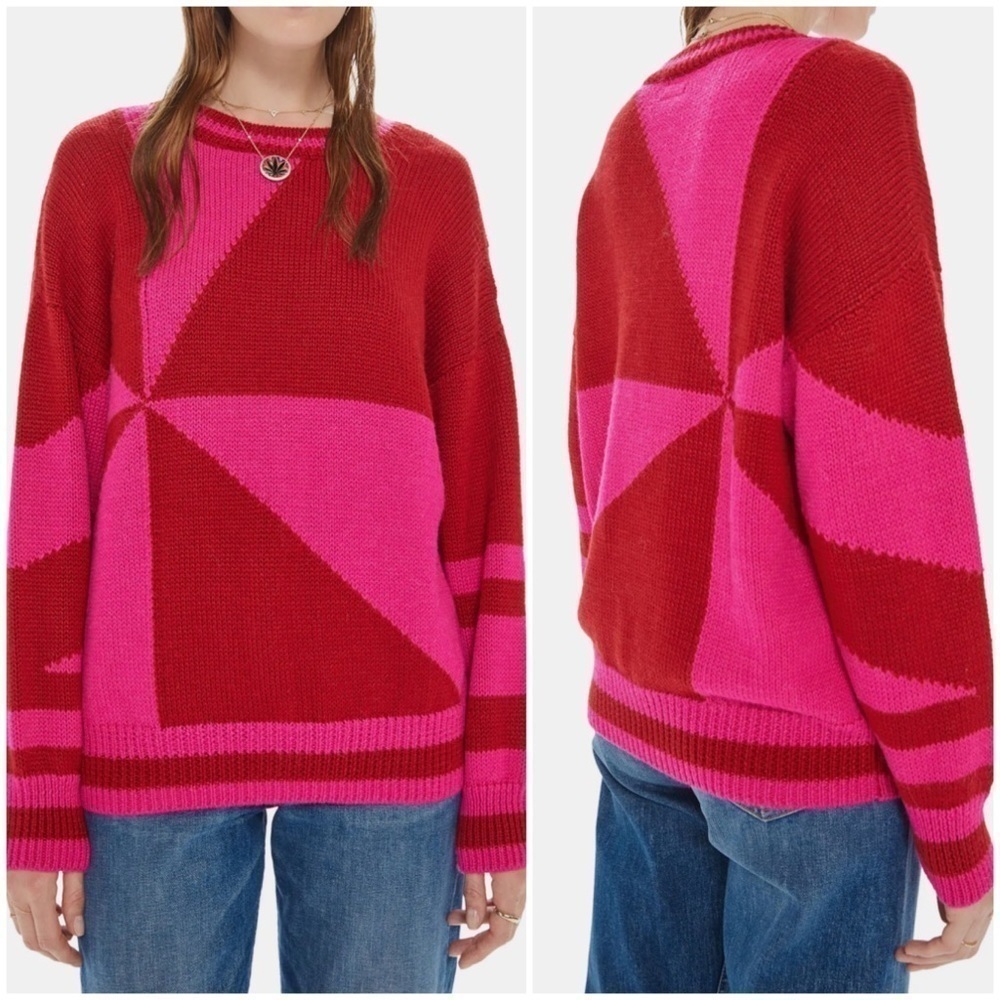 Mother Denim The Easy Drop Jumper Colorblock Sweater